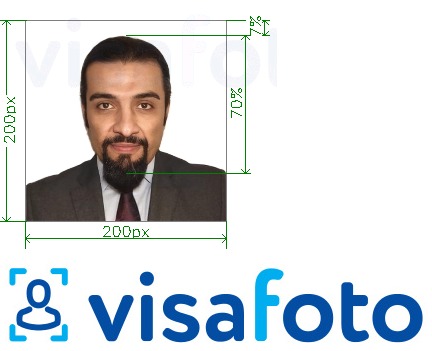 Παράδειγμα φωτογραφίας για Βίζα Χατζ Σαουδικής Αραβίας 200x200 pixel με ακριβείς προδιαγραφές μεγέθους