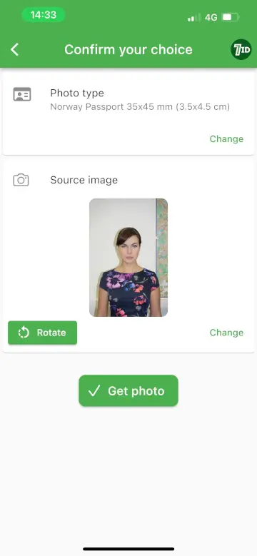 7ID App: Norway Passport Photo Background Editor