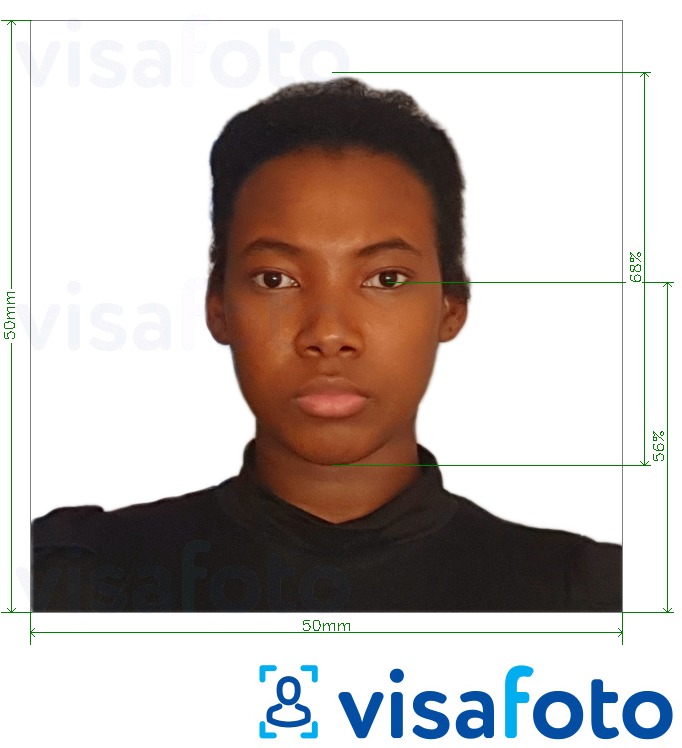 Παράδειγμα φωτογραφίας για Μπαρμπάντος Διαβατήριο 5x5 εκ με ακριβείς προδιαγραφές μεγέθους