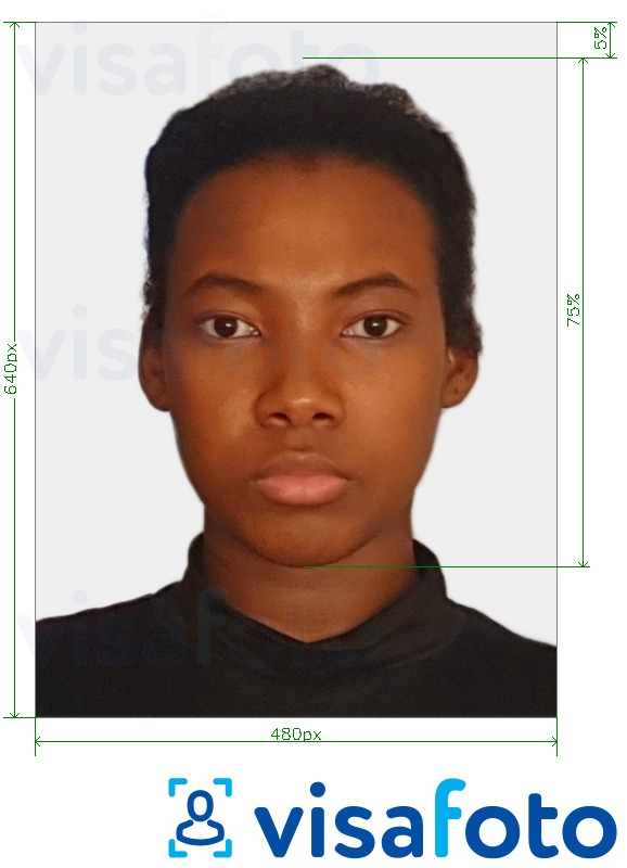 Παράδειγμα φωτογραφίας για Διαβατήριο Μπαχάμες 480x640 pixel με ακριβείς προδιαγραφές μεγέθους