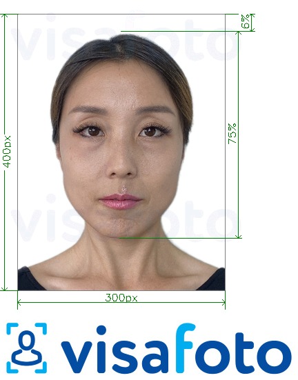 Παράδειγμα φωτογραφίας για Κίνα APEC Επαγγελματική κάρτα ταξιδίου 300x400 pixels με ακριβείς προδιαγραφές μεγέθους