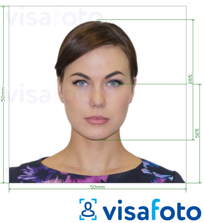 Παράδειγμα φωτογραφίας για Διαβατήριο Σερβίας 50x50 mm με ακριβείς προδιαγραφές μεγέθους